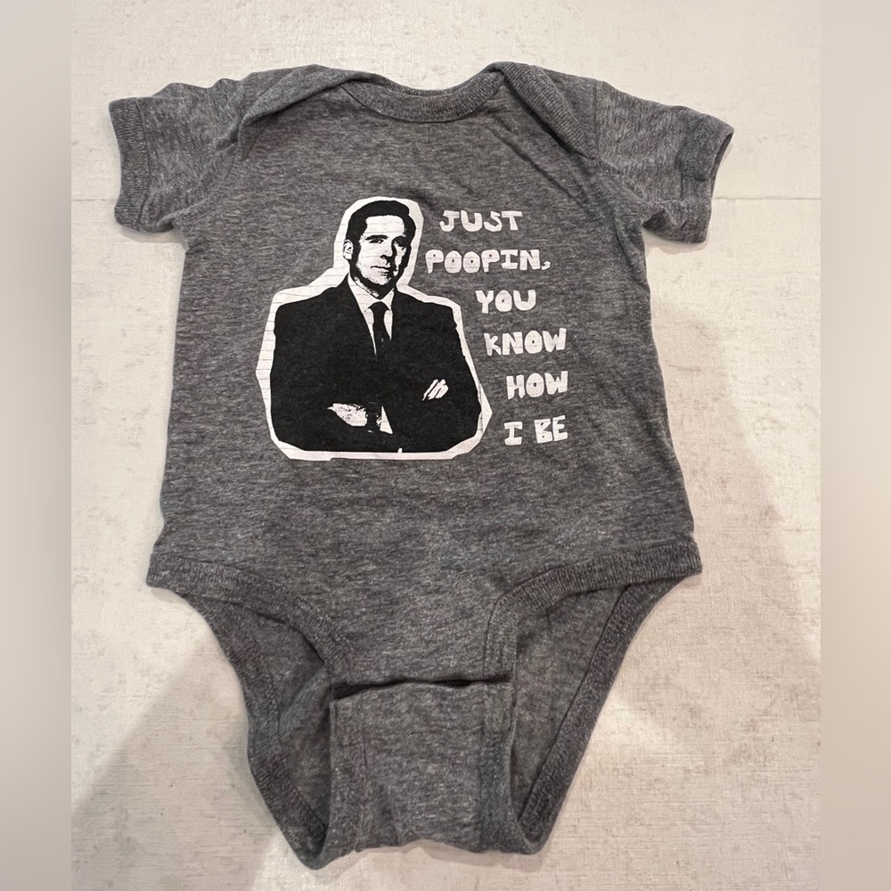 Ripple Junction gray Michael from the Office Graphic Kids Onesie style Bodysuit